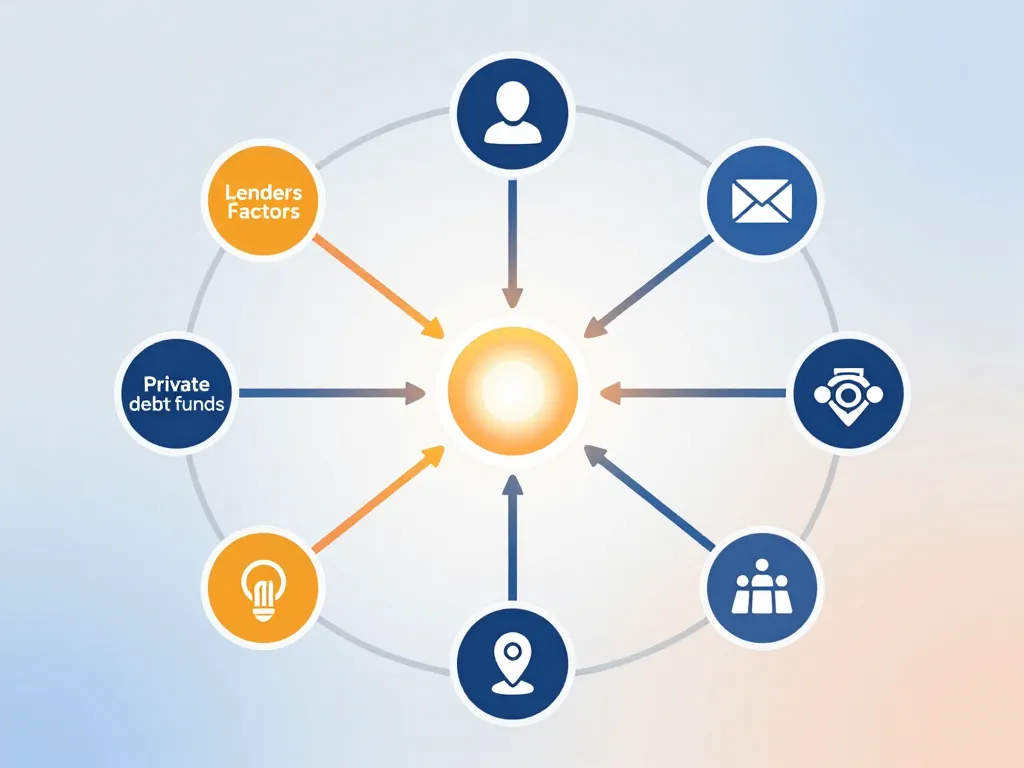 Commercial finance association diagramme connections prêteurs entreprises