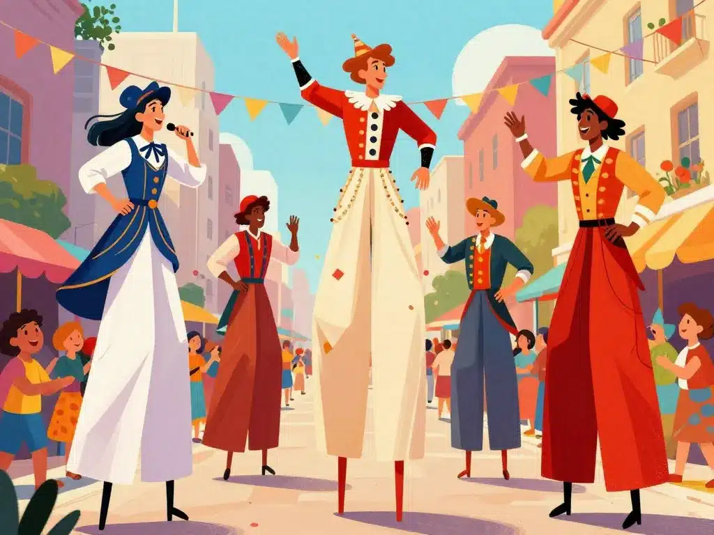 Scène festivale échassier artistique emploi-travail.com