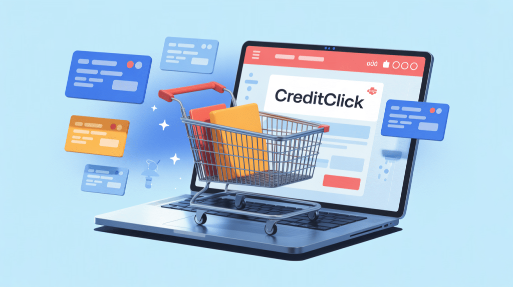 illustration creditclick paiement fractionné ordinateur