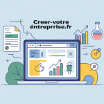 creez-votre-entreprise.fr illustration laptop et outils entrepreneur