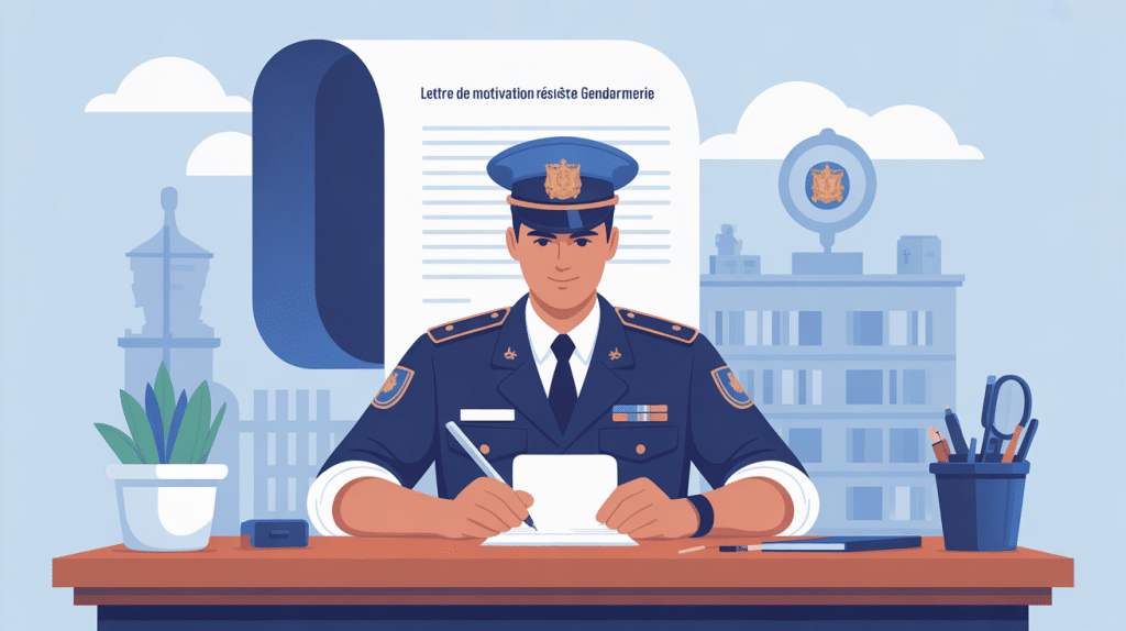 Lettre de motivation reserviste gendarmerie, illustration écriture et engagement citoyen
