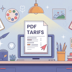 PDF tarifs graphiste freelance illustré bureau moderne