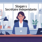 slogan secrétaire indépendante illustration moderne professionnelle