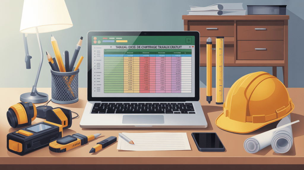 tableau excel chiffrage travaux gratuit sur ordinateur estimation rénovation