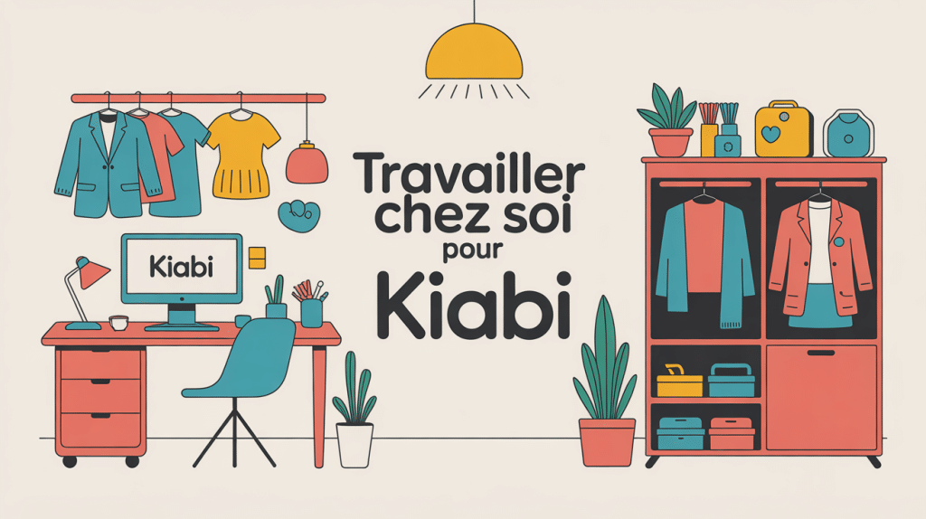 Illustration conceptuelle travailler chez soi pour Kiabi bureau mode