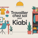 Illustration conceptuelle travailler chez soi pour Kiabi bureau mode