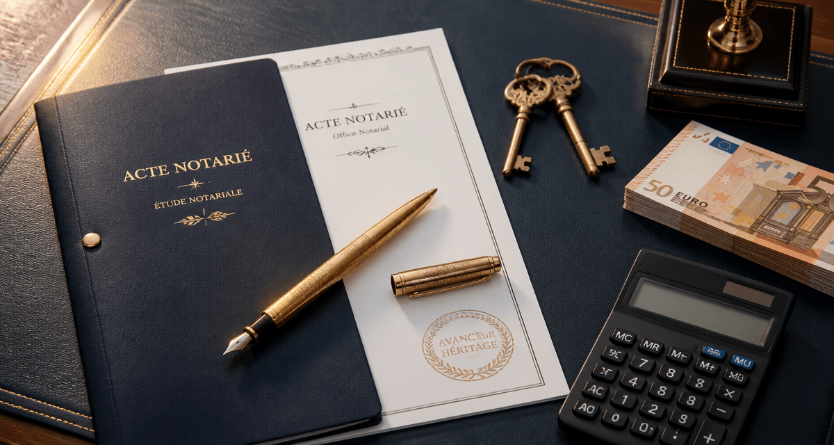 avance sur héritage montant maximum sur bureau notarial