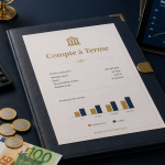 compte à terme pour entreprise sur bureau avec document et calculatrice