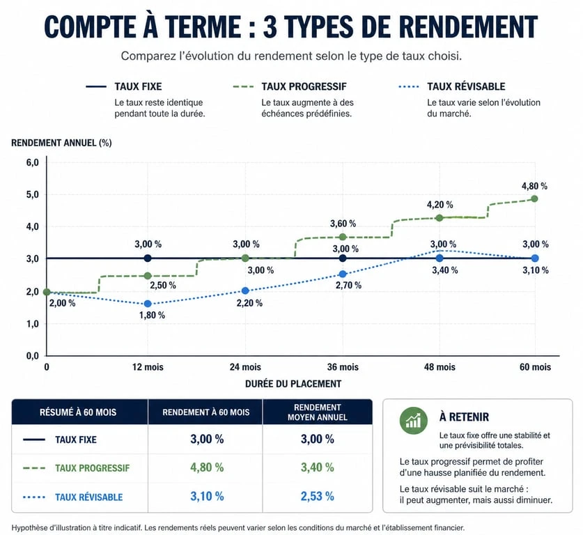 Comparaison des structures de taux pour un compte à terme entreprise