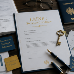 bureau avec dossiers et contrat forme juridique lmnp