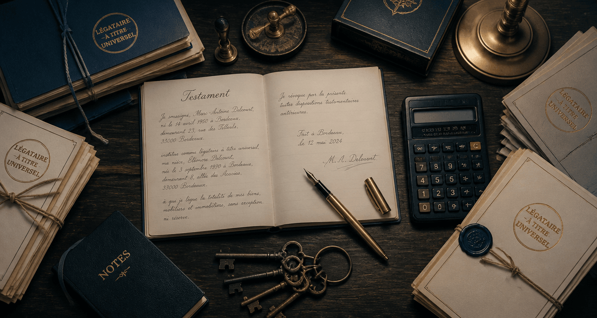 légataire à titre universel testament et documents notariés