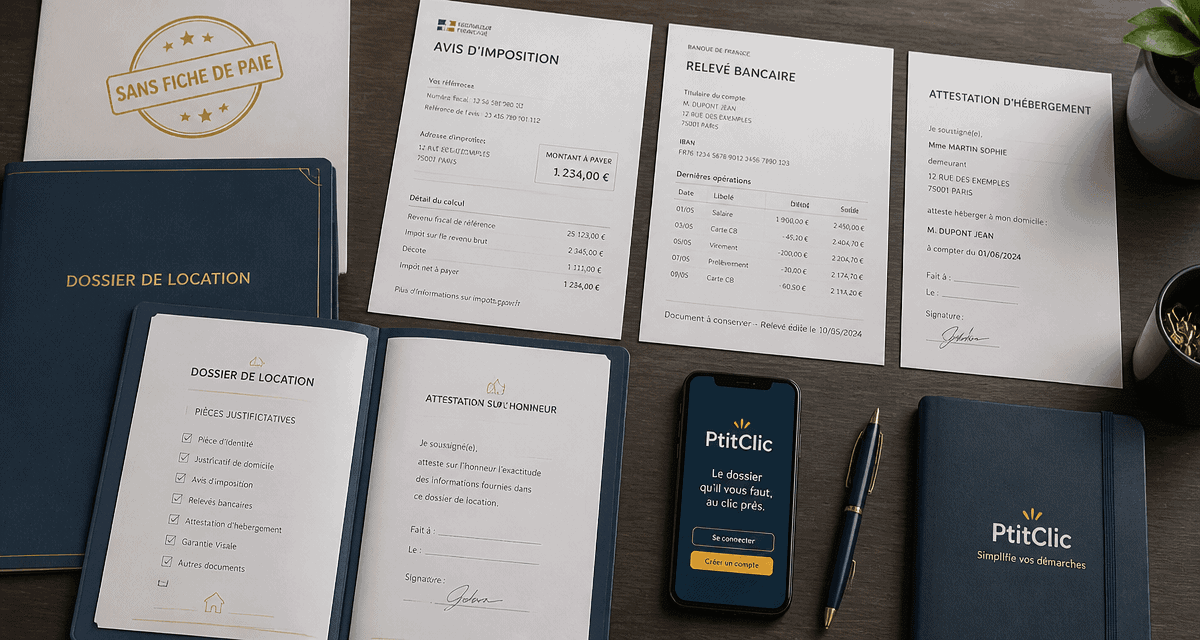 louer sans fiche de paie ptitclic, dossier location sur bureau