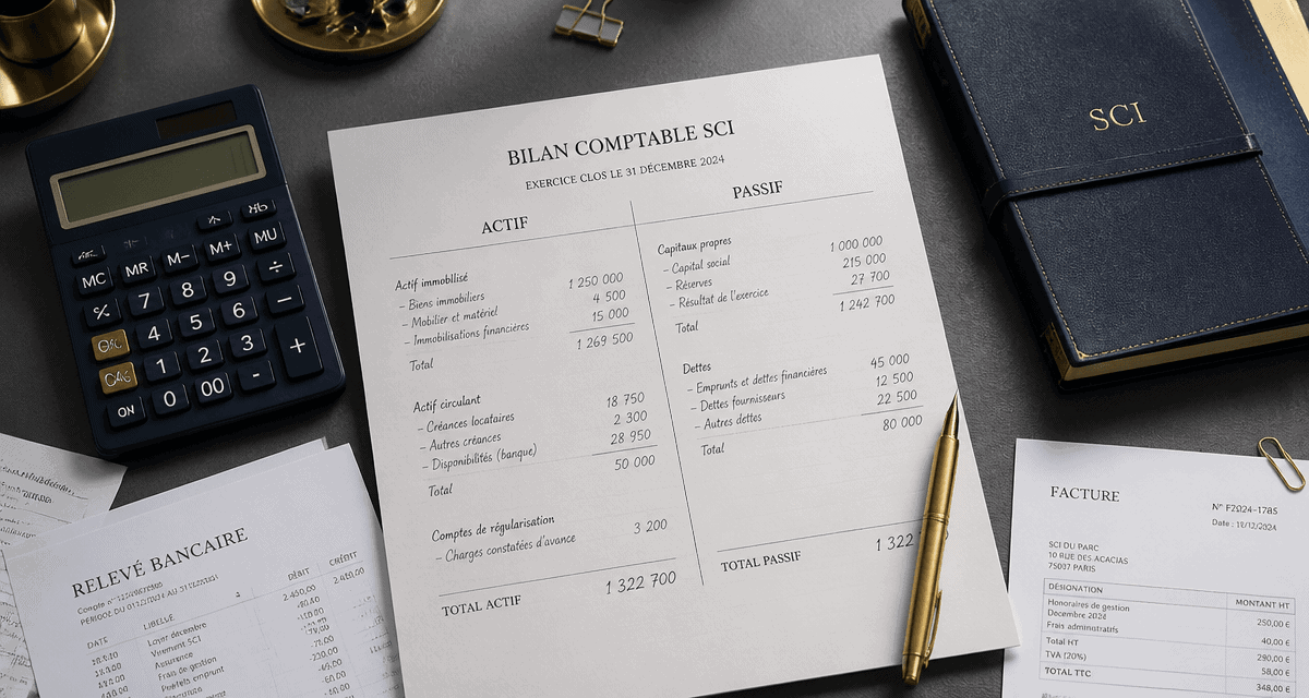 modele bilan sci gratuit imprimé sur bureau