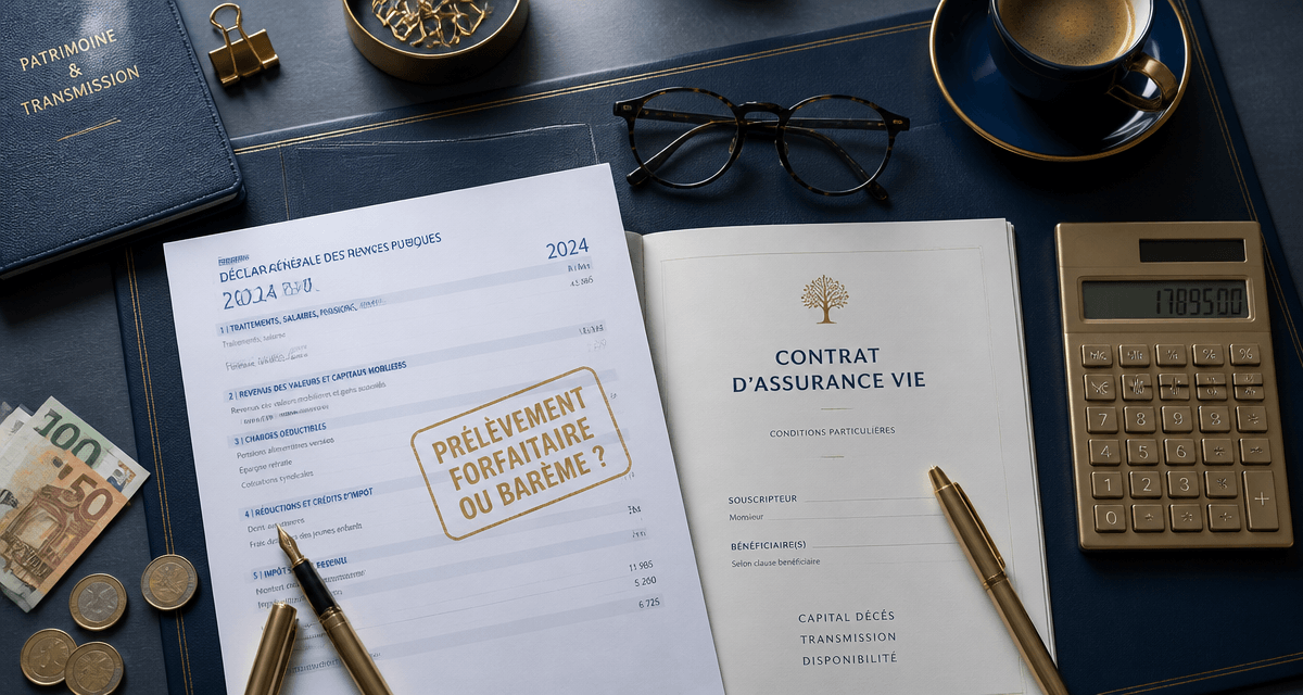 prélèvement forfaitaire libératoire ou imposition sur le revenu sur bureau élégant