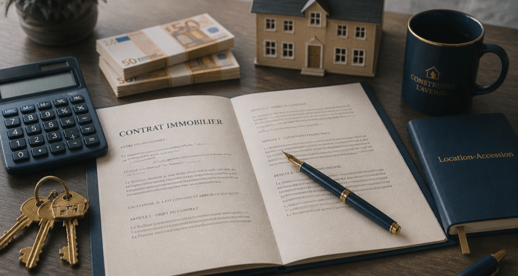 vente locative contrat et clés sur bureau