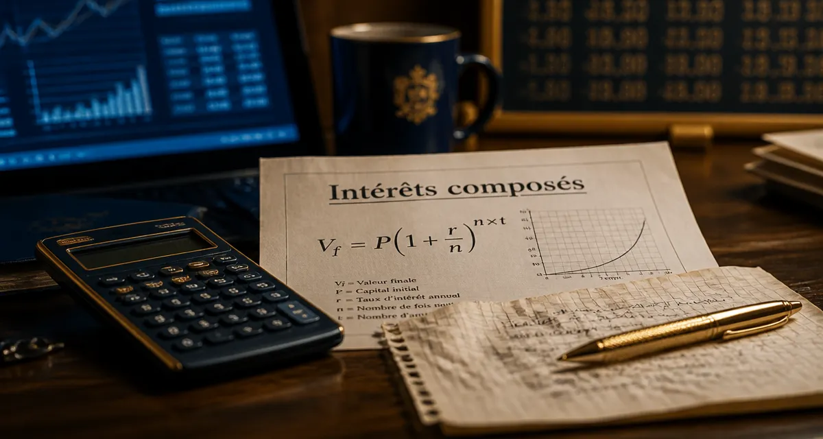 Calcul intérêt composé : épargne transformée en capital exponentiel