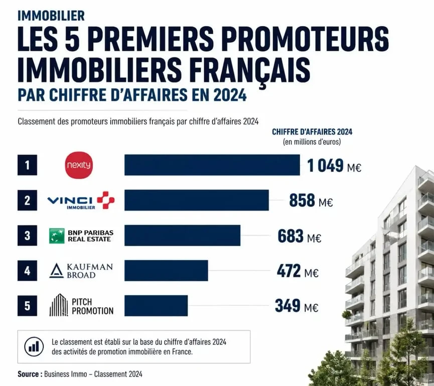 Classement des promoteurs immobiliers en France par chiffre d'affaires 2024