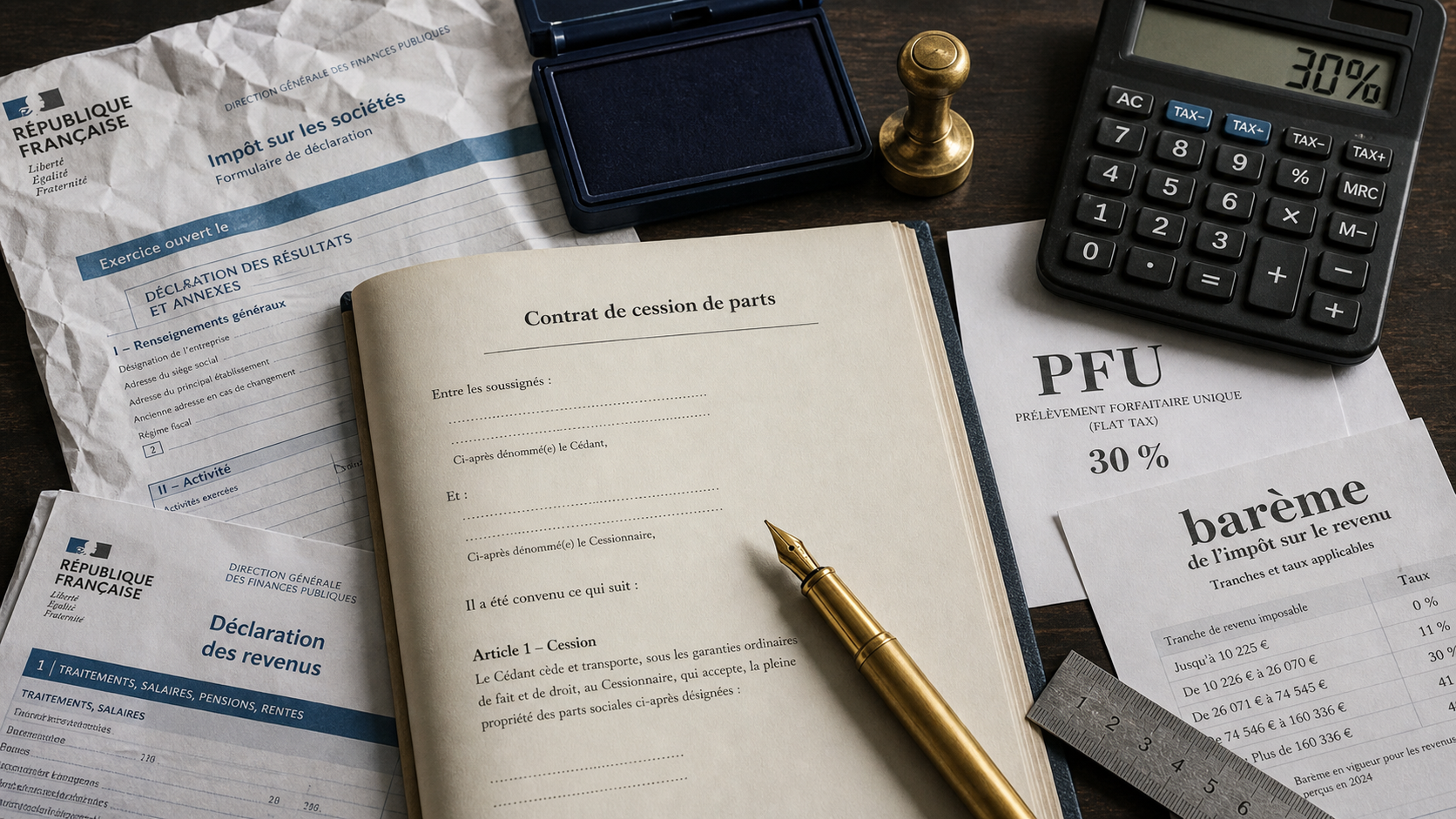 Plus value de cession de parts sociales : calcul et fiscalité