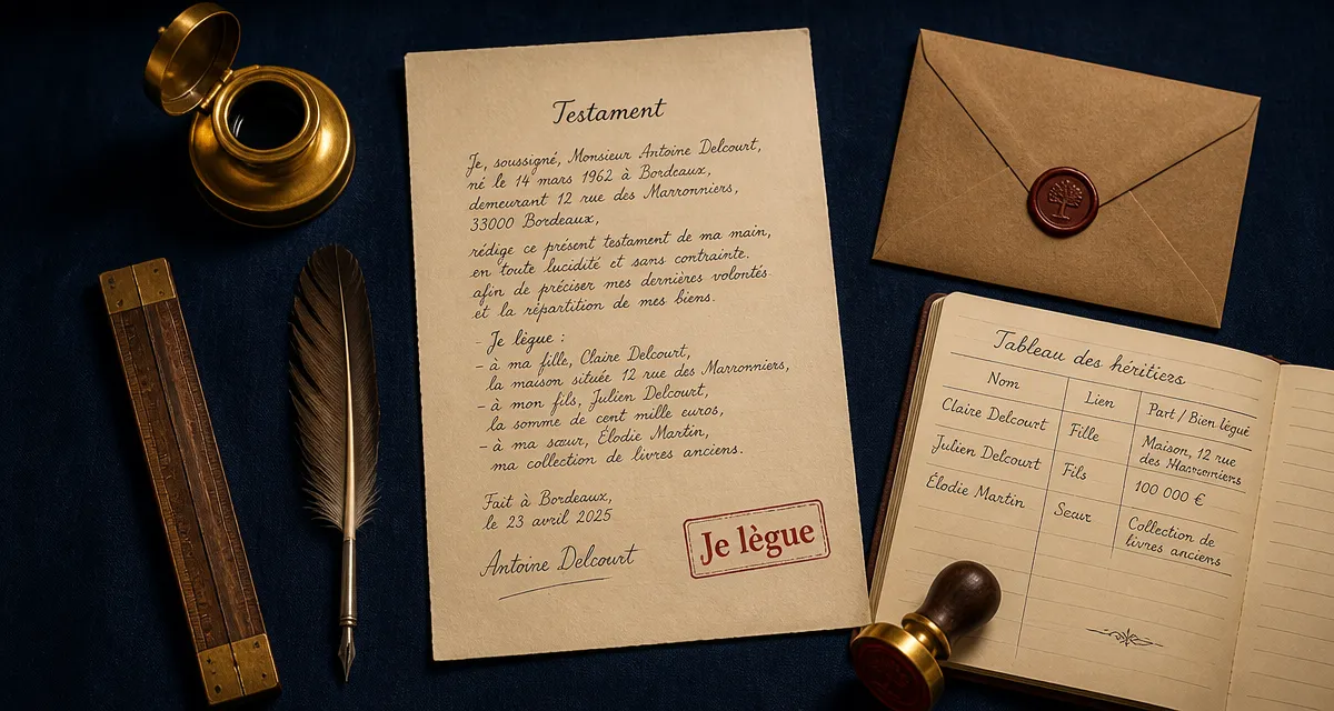 Succession sans enfant avec testament : document et legs pour héritage