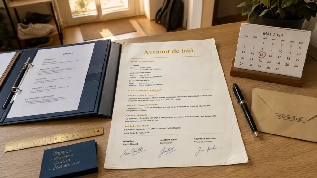 Avenant au bail colocation : document et signature