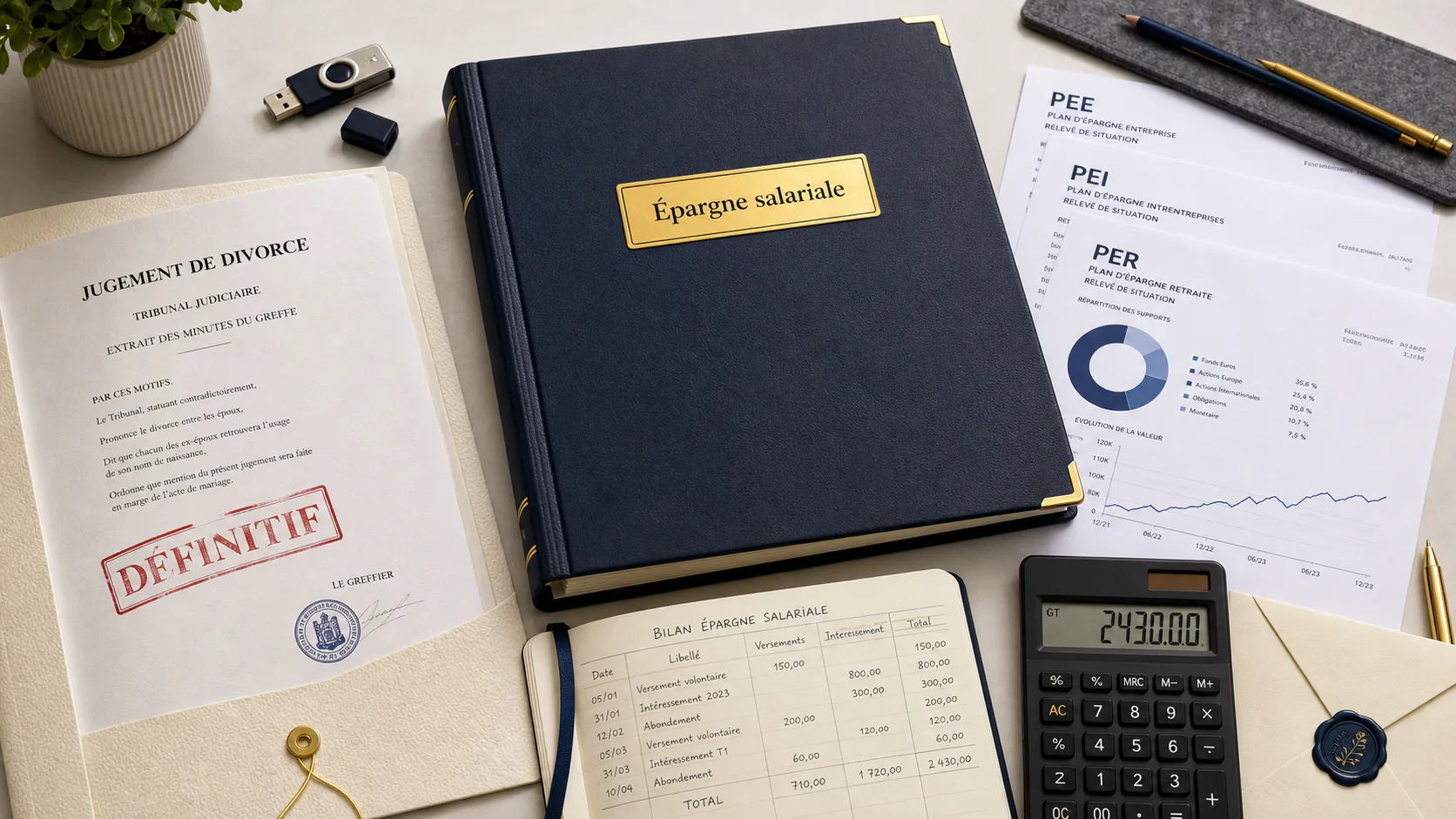 Épargne salariale et divorce : déblocage PEE PER, bien propre ou commun