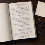 Modèle gratuit de testament olographe : carnet manuscrit, date et encre