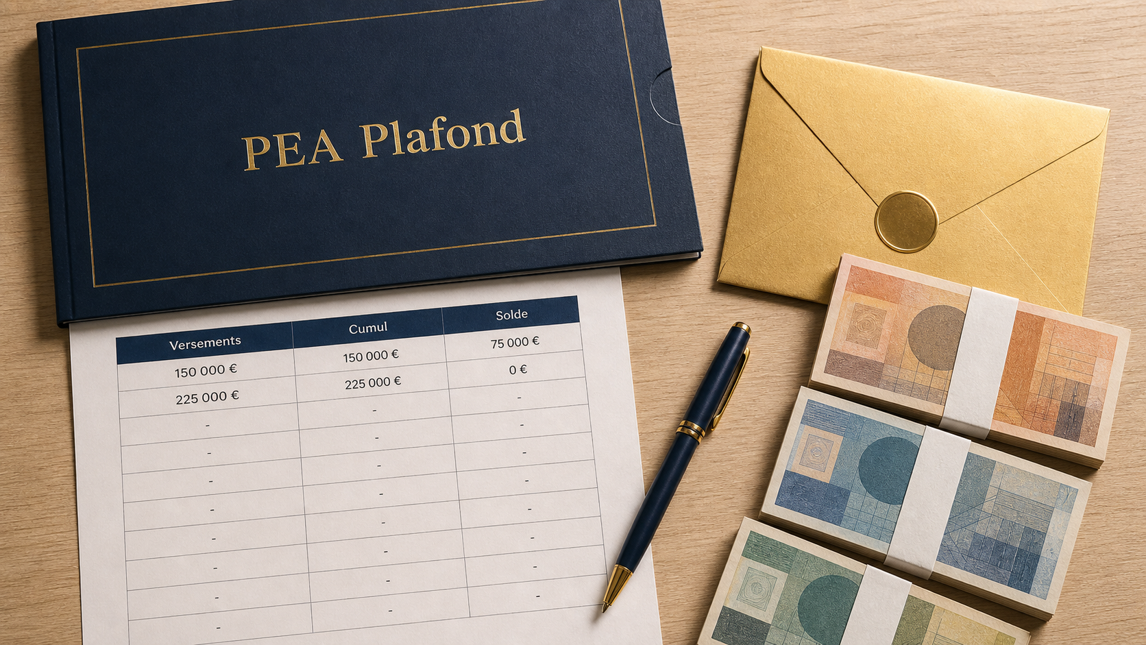 PEA plafond versement : 150 000 € et cumul 225 000 €