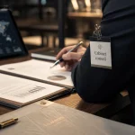Cabinet conseil international : consultant en bureau avec carte mondiale et graphiques