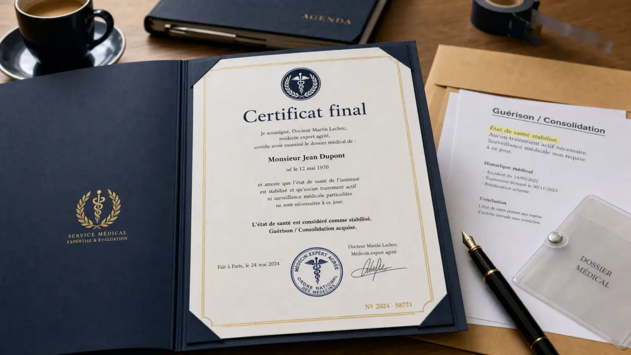 Certificat final accident de travail : guérison, consolidation ou séquelles