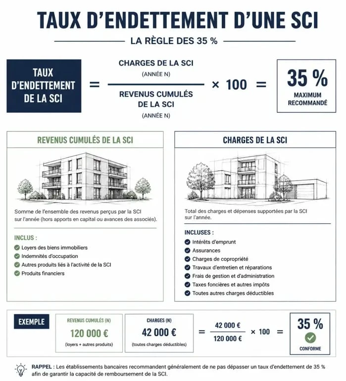Calcul du taux d'endettement pour un emprunt sci