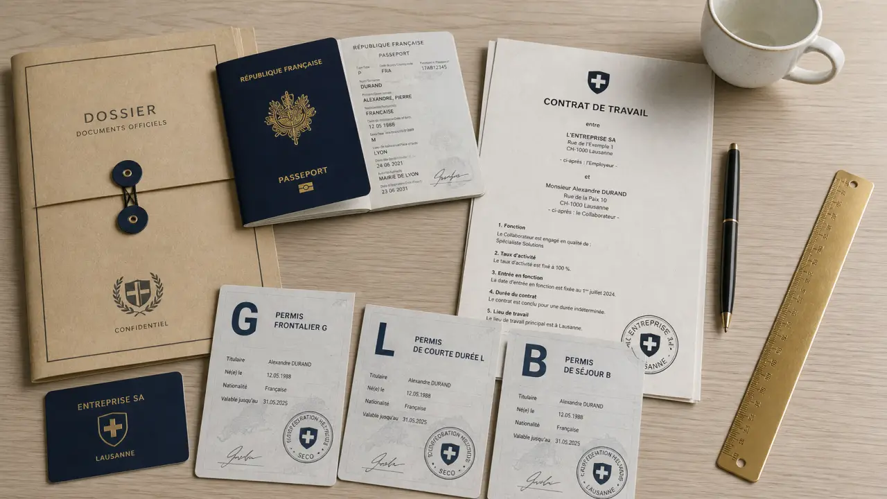 Travailler en Suisse avec un titre de séjour français : permis G L B