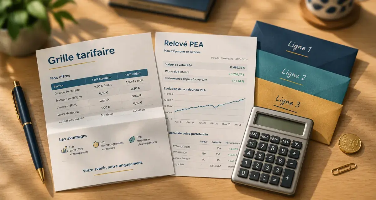 PEA caisse epargne frais : grille tarifaire et relevé PEA, calcul des frais sur petits ordres 500 €